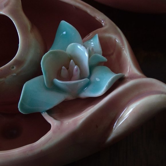 S/3 Vintage Ucagco Ceramics Japan Porcelain bud vase centerpiece/candleholders - Picture 13 of 15